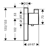 sanibel 5001-Aufputzteile Thermostat A18 HFE 1 Verbraucher Select 14733 verchromt