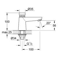 GROHE Selbstschluss-Standventil Euroeco CT 36265...