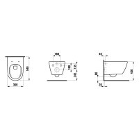 SCALIDO Wand-WC-Set spülrandlos verdeck. Befest inkl WC-Sitz mit Absenkautom weiß