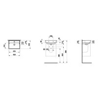 SCALIDO Handwaschbecken eckig 450x340mm 1 Hahnloch m....