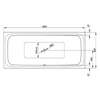 SCALIDO Stahl-Badewanne DUO Ablauf mittig 1800x800x450mm weiß