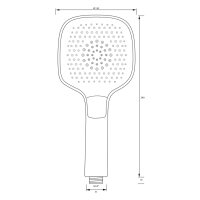 SCALIDO-Handbrause 3-strahlig eckig /softedge 120mm mit easy-tap verchromt