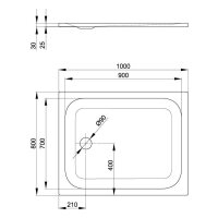 SCALIDO Stahl-Duschwanne superflach 1000x800x25mm weiß