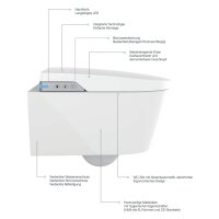 SCALIDO Dusch-WC spülrandlos Ausladung 585mm mit Sitz verdeckte Befest. weiß