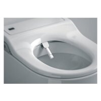 SCALIDO Dusch-WC spülrandlos Ausladung 585mm mit Sitz verdeckte Befest. weiß