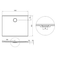 SCALIDO-Mineralguss-Duschfläche Ablauf D=90mm...