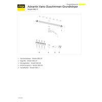 Advantix Vario-Duschrinne-Grundkörper stufenlos von 300 - 1200mm, Sanierungsm.