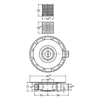 comfort-Komplettablauf Sanierungsmodell 62mm waagerecht Rahmen Edelstahl