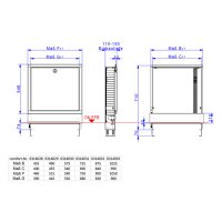 comfort-UP-Verteilerschrank Typ 69-0,4 H=710mm B=435mm RAL 9010 weiß f. 2-4 HK v