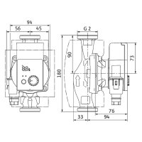 Wilo-Umwälzpumpe Yonos Pico plus 30/1-6 PN10 DN32 BL=180mm Rp1/1/4" 230V