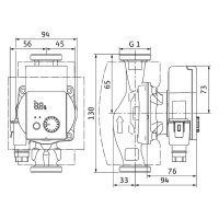 Wilo-Umwälzpumpe Yonos Pico plus 15/1-6 BL=130mm, Rp1/2,G1,1x230V