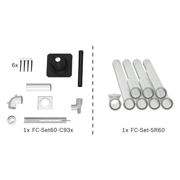 BOSCH Abgas-Standardpaket BOPA FC31 Schacht starr, 60/100, 10m, RLU