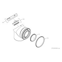 BOSCH Abgaszubehör FC-CER80-87 Doppelrohrbogen Prüföffnung, d:80/125 mm