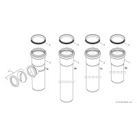 BOSCH Abgaszubehör FC-Set-SR80 Set Abgasrohre d:80 mm, 10m + Prüfrohr