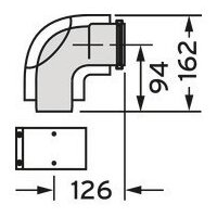 Vaillant-Bogen 87 Grad 60/100mm PP konzentrisch mit Tür