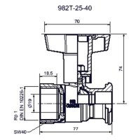 comfort-Pumpen-KH o. Sperrventil o. ÜM Muffe DN 25xÜM DN 40 vernickelt