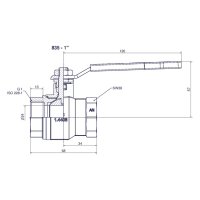 comfort-Kugelhahn Edelstahl IG/IG für Trinkwasser DN 25 (1") Hebelgriff