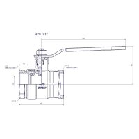 comfort-Heizungskugelhahn DN 25 (1") IG mit Hebelgriff Messing vernickelt