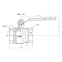 comfort-Kugelhahn Edelstahl IG/IG für Trinkwasser DN 32 (11/4") Hebelgriff