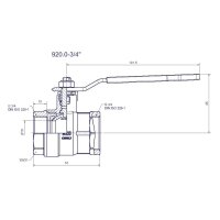 comfort-Heizungskugelhahn DN 20 (3/4") IG mit Hebelgriff Messing vernickelt