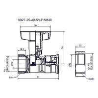 comfort-Pumpen-Kugelhahn mit Sperrventil mit ÜM Muffe DN25xÜM DN40 vern. VPE=4Stk