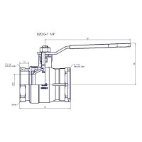 comfort-Heizungskugelhahn DN 32 (11/4") IG mit Hebelgriff Messing vernickelt