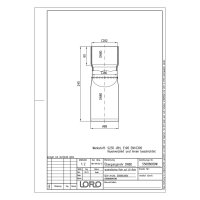 Loro-Übergangsrohr auf rund DN 80 von quadratisch auf 80x80 mm