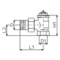 comfort-Thermostat-Ventilunterteil Bau- reihe AV 9 DN 15 (1/2") Eckform