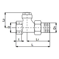 comfort-HK-Rücklaufverschraubung Combi 2 DN 15 (1/2") Durchgangsform