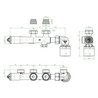 Oventrop-Multiblock T-RTL Anschlussarm. für die Kombination von Heizkörper & FBH