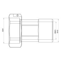 comfort-Zählerverschraubung Chrom 1/2" AG x 3/4" Überwurfmutter