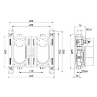 comfort-Montageblock MB-TK-Duo DN 20 (3/4") IG aus Messing