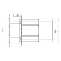 comfort-Zählerverschraubung MS 1" AG x 11/4" Überwurfmutter aus Messing