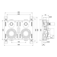 comfort-Montageblock MB-KOAX 2" Duo DN 20 (3/4") IG aus Messing (15071)