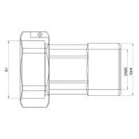 comfort-Zählerverschraubung Chrom 3/4" AG x 1" Überwurfmutter