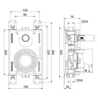 comfort-Montageblock MB-KOAX 2" Mono DN 20...