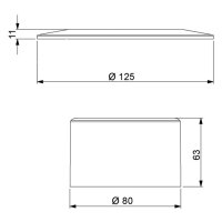 comfort-Chromgarn 2-teilig für KOAX 2" 1x Rosette 125mm mit Zylinder (15078)