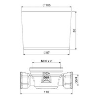 comfort-Vormontagegehäuse VM-UP-MS DN 20 (3/4") IG x 110mm