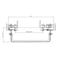 comfort-WZ-Bügel Edelstahl f MNK Q3 16 2" AG/2" waagrecht 300mm, verstellbar