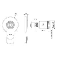 comfort-Mantelrohr DN 15 (1/2") mit Rosette chrom Basislänge 26,5mm