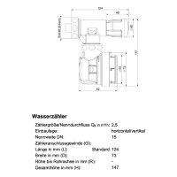 comfort-Ventilzählereckgehäuse TK-VZ Kapsel Q3 2,5 Keramikventil warm smart M