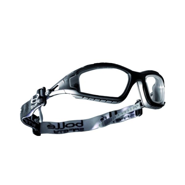 Schutzbrille Tracker II aus PC, schwarz Anti-Beschlag, kratzfest, Kopfband