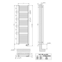 Sanibel Badheizkörper S2-E Elektro A20 gerade BH 1770mm BL 599mm RAL9016 weiß