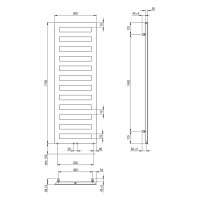 SCALIDO-Designbadheizkörper D1 wasserfü. 50mm BH 1750mm BL600 mm RAL 9016 weiß