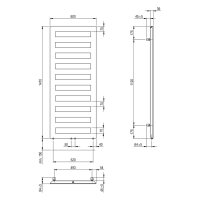 SCALIDO-Designbadheizkörper D1 wasserfü. 50mm BH 1470mm BL600 mm RAL 9016 weiß