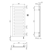 SCALIDO-Designbadheizkörper D1-E Elektro BH 1470mm BL600 mm RAL 9016 weiß