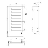 SCALIDO-Designbadheizkörper D1-E Elektro BH 1190mm BL600 mm RAL 9016 weiß