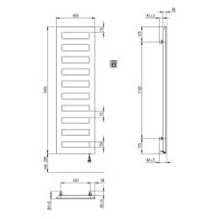 SCALIDO-Designbadheizkörper D1-E Elektro BH 1470mm...