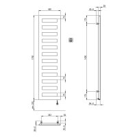 SCALIDO-Designbadheizkörper D1-E Elektro BH 1750mm...