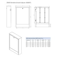 Verteilerschrank für Aufputz 4-5 Heiz- kreise H=640mm B=530mm T=130mm